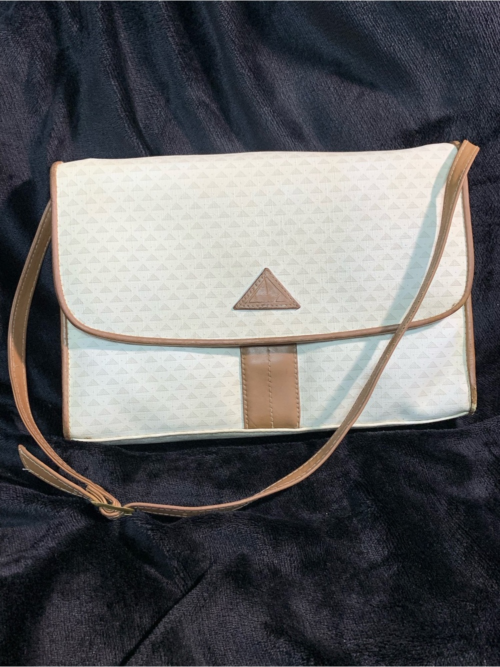 Vintage 80s Liz Claiborne Canvas Crossbody Bag